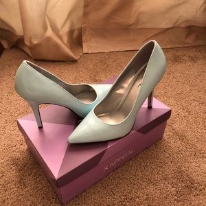 Baby Blue patent leather heels